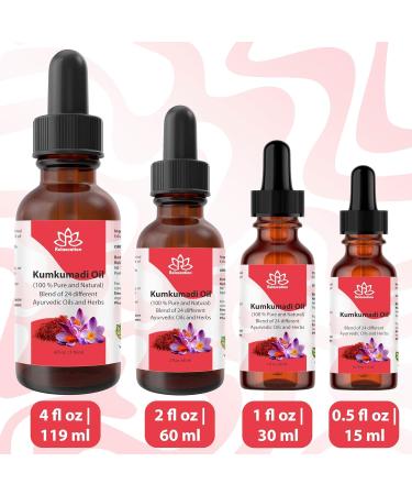 Relaxcation Pure Kumkumadi Oil | Ayurvedic Botanical Blend with 24 Plant Extracts & Saffron | Cold Pressed Natural Oil for Face Glow & Radiance | Glass Bottle | Travel Size (4 oz) 4 Fl Oz (Pack of 1) - Buy Online on GoSupps.com