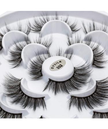 DYSILK 6D Mink Lashes - Natural Look, Fluffy Cat Eye Wispy False Eyelashes - 7 Pairs Soft Reusable - Style 002 - Buy Online on GoSupps.com