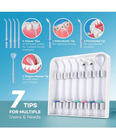Water Flosser Picks for Teeth Cleaning - Professional Electric Flosser with 3 Modes & 10 Pressures - Ideal for Braces, Gums, Kids, and Adults - Includes 7 Water Jet Tips - Buy Online on GoSupps.com