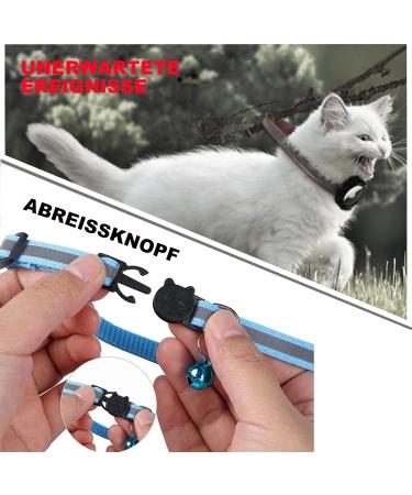 Mouyou Airtag Cat Collar - Soft Reflective Nylon with Bell & Safety Clasp | Adjustable 22-34cm Blue Tracking Collar with Airtag Case - Buy Online on GoSupps.com