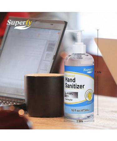 Superfy Moisturizing Hand Sanitizer Gel with Pump - 16 fl.oz, Pack of 4 - Buy Online on GoSupps.com