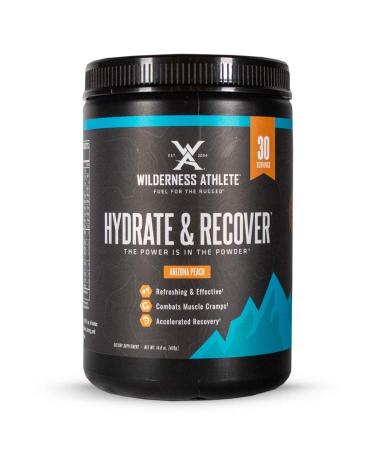Wilderness Athlete - Hydrate & Recover | Liquid Hydration Powder Electrolyte Drink Mix - Recover Faster with Bcaas - Hydrate Powder with 1000mg of Vitamin C - 30 Serving Tub (Arizona Peach)