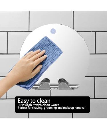 ZJchao Anti Fog Shower Mirror  Fogless Round Shape Bathroom Shaving Mirror Fog Free Wall Hanging Mirrors with Suction Frameless Bathroom Shaving Mirror for Men and Women Home Traveling - Buy Online on GoSupps.com