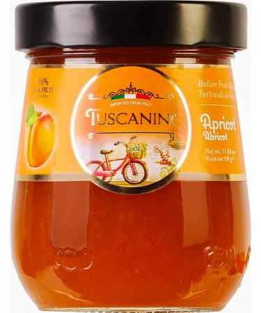 Tuscanini Premium Italian Apricot Preserves 11.64 oz Jar Spreadable Fruit Jam No High Fructose Corn Syrup No Preservatives Non GMO Gluten Free