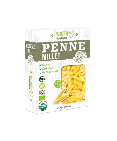 Big Green Organic Food- Organic Millet Penne, Gluten-Free, Lectin-Free, Non-GMO, Vegan, 6g of Protein, Wheat and Rice Alternative, 8.8oz (1) - Buy Online on GoSupps.com