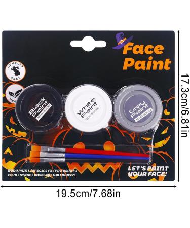 Adult Body Paint - Water-Soluble Skin Paint Cream - Festive Face Makeup with 3 Colors | For Goth Parties Sporting Events Clowns Vampires Witches - Buy Online on GoSupps.com