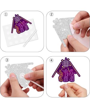 18pcs Purple Glitter Disco Ball Guitar Dessert Cupcake Topper Cheer to Let s Glow Crazy Backing 1990 Retro 80s 90s Hip Hop Disco Theme Decor Supplies Happy 34th Birthday Party Decorations - Buy Online on GoSupps.com