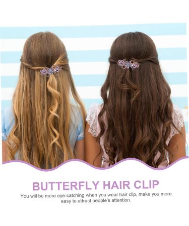 Ipetboom Rhinestone Hair Clip Hair Clips for Women Temperament Hair Clip Bow Hair Clips Wedding Hair Accessories Mini Claw Clips for Hair Bride Hair Clips Top Clip Miss Spring Metal Purple - Buy Online on GoSupps.com