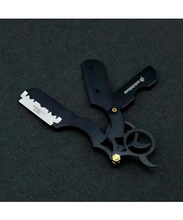 Gold Black Silver Gear Shaped Handle Razors - Premium Hair Removal & Shaving Knife for Beard Face Underarm & Eyebrows - Stainless Steel Barber Razors - Buy Online on GoSupps.com