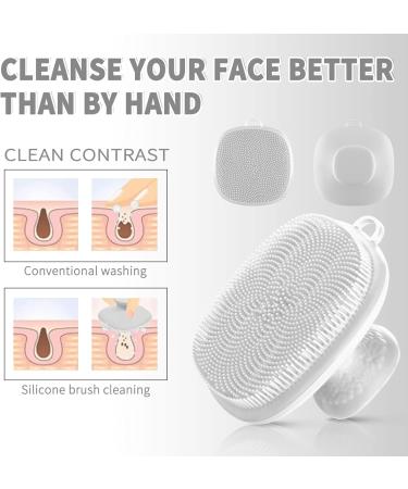 VWMYQ Silicone Face Scrubber for Men Facial Cleansing Brush Silicone Face Wash Brush Manual Waterproof Cleansing Skin Care Face Brushes for Cleansing and Exfoliating (White) - Buy Online on GoSupps.com