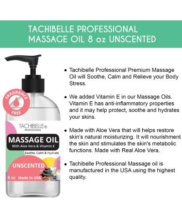 Tachibelle Professional Massage Oil - 8 fl. oz, Unscented, Natural Therapy for Soothing, Relaxing, and Calming Body Massage - Buy Online on GoSupps.com