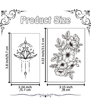 Cerlaza Temporary Tattoos for Women - 66 Sheets Henna Flower Designs | Waterproof, Long Lasting Semi Permanent Fake Tattoos - Buy Online on GoSupps.com