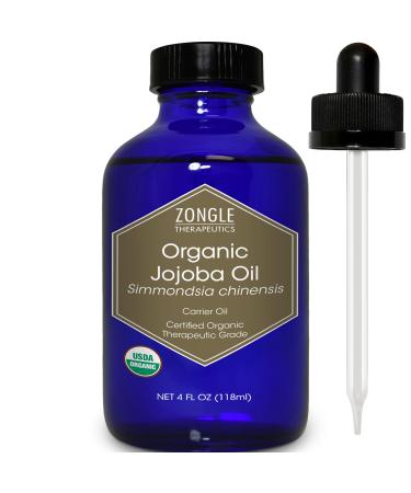 Jojoba Oil Organic for Skin Hair Face Nails 100% Pure Jojoba Oil Cold Pressed Unrefined by Zongle Therapeutics 4 OZ