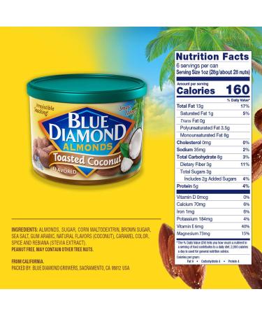 Blue Diamond Almonds Toasted Coconut - 6oz | Delicious & Nutritious Snack - Buy Online on GoSupps.com