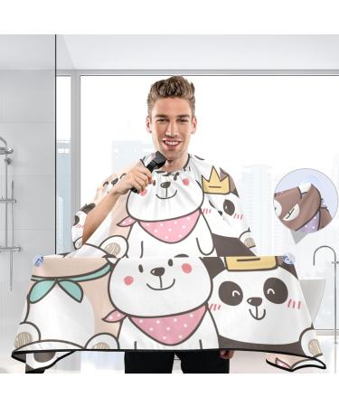 Waterproof Barber Cape - Cute Panda & Cheetah Haircut Bib for Men & Women | Unisex Hair Cutting Cape - Buy Online on GoSupps.com