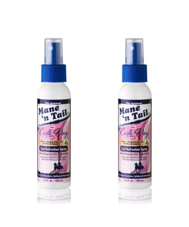 Mane 'n Tail Curls Day Curl Refresher Spray (2 Pack) 3.4 Oz Each Lightweight Mist to Revitalize Detangle & Reactivate Curls Coils & Waves 2pk Curls Day Curl Refresher