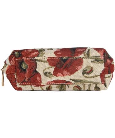 Signare Fashionable Linen Cosmetic Bag for Women - Stylish Poppy Design One Size - International Shipping Available - Buy Online on GoSupps.com