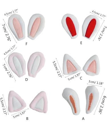 MCAORI 5pairs Rabbit/Cat Ear Shape Appliques DIY Hair Clip Keychains Gloves Clothes Sewing Materials Patches Hair Accessories - Buy Online on GoSupps.com