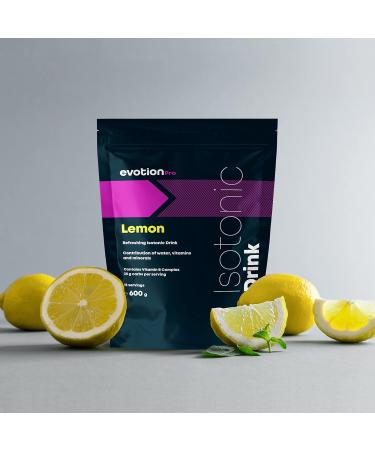 Evotion Pro Isotonic Beverage Powder 600g - Electrolyte Sports Drink with Calcium Magnesium Potassium & Sodium - Lemon Flavor for Optimal Hydration & Recovery - Buy Online on GoSupps.com