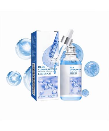 GHK-Cu Peptide Serum for Face Blue Copper Peptide Serum for Face Hydrating Firming Facial Essence with Collagen & Ceramide 1 fl oz Lightweight Daily Skincare for Many Skin Types