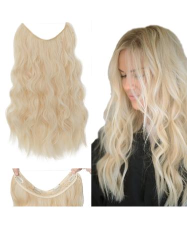 Silk-Co hair extension with rubber band adjustable Secrets hair part synthetic extensions with cord and clips long corrugated extensions for women bleaching blonde 50cm 50 cm light blonde