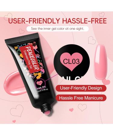 PEACECOLOR Poly Nail Gel Kit with U V Nail Lamp Starter Kit 10 Colours Nail Gel Builder Set with Slip Solution Base Coat Glossy Matte Top Coat Basic Poly Extension Gel Nail Art Tools for Beginner - Buy Online on GoSupps.com