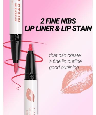 bark Erinde Lip Marker Waterproof Lip Liner 2 Colors Double Head Long Lasting Matte Lip Liner Liquid Highly Pigmented Lipstick Waterproof Makeup Lip Pencil 05 - Buy Online on GoSupps.com