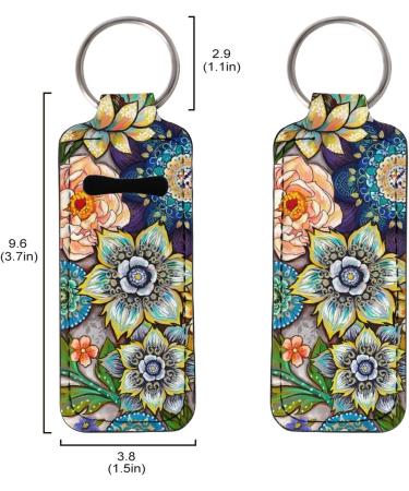 SCRAWLGOD Lip Balm Keyring for Women Girls Clip on Elastic Chapstick Sleeves Bohemian style flower - Buy Online on GoSupps.com