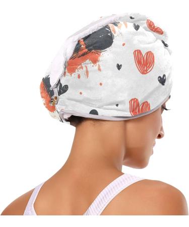Panda Red Heart Hair Towel 2 Pack | Super Absorbent Quick Dry Turbans for Women & Girls - Buy Online on GoSupps.com