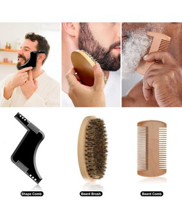 EXREIZSTUpgraded Beard Grooming Kit for men Beard Care Kit for men with 2Beard Growth Oil Balm Brush Comb Shaving Soap Storage suitable for Birthday Gifts for Men Him Dad Husband Brother Boyfriend - Buy Online on GoSupps.com