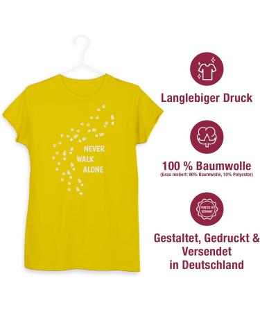 Shirtracer Women's Shirt - Perfect Gift for Dog Owners - Never Walk Alone Paw Prints - Yellow XL - Buy Online on GoSupps.com