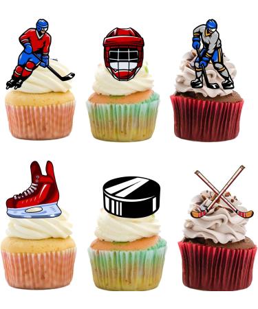 18pcs Hockey Cupcake Toppers for Boys Men Girls Hockey Birthday Party Supplies Sport Hockey Ball Party Decorations Ice Hockey Birthday Cake Decorations - Buy Online on GoSupps.com