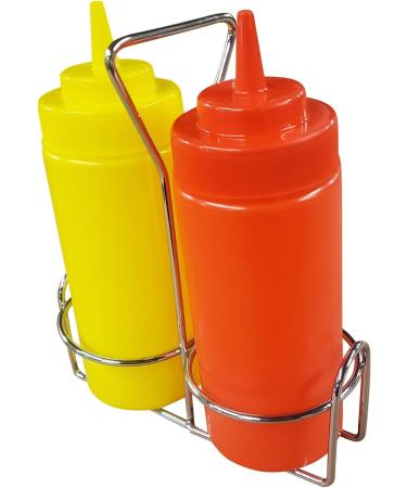 Ketchup and Mustard Squeeze Bottle Set with Caddy 16oz - Buy Online on GoSupps.com