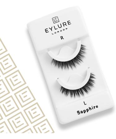 Eylure False Eyelashes Pre-Glued Design Sapphire Luxe Faux Mink Single Pair | Stays for up to 15 hours Easy to wear - Buy Online on GoSupps.com