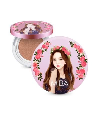 MIBA Ion Calcium Foundation Double Cushion SPF50+ PA++++ Apply mineral. Keeps clean makeup even after multiple coats. Includes 2 big size puffs (23 Natural Skin)