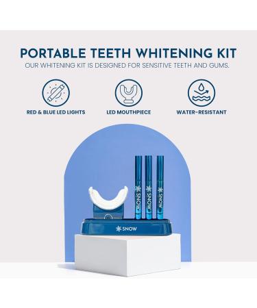 Snow Limited Edition Wireless Teeth Whitening Kit - Water-Resistant LED Whitener | 3 Whitening Wands & Mouthpiece | Ultra-Portable - Blue - Buy Online on GoSupps.com