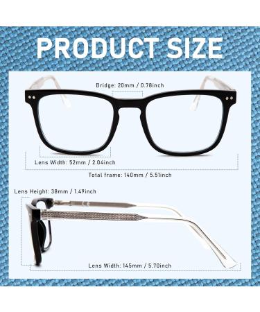 Amorays Progressive Multifocal Reading Glasses - High-Quality 2.5x Black Showlight Glass Filter for Clear Vision - Buy Online on GoSupps.com