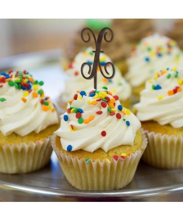Letter X Wedding Cupcake Toppers Monogram Initial Last Name Brown For Wedding Engagement Party Decor Beach Floral Wreath Personalized 26Letters Bachelorette Gifts 6PCS Style-8 - Buy Online on GoSupps.com