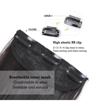 YDDM 24-Inch Clip-In Hair Extensions - Natural Black Synthetic Full Volume Hair - Affordable Easy-to-Use for Women - Buy Online on GoSupps.com