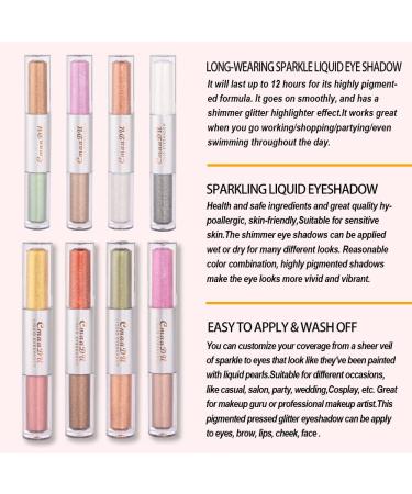 EVPCT 16 Colors Glitter Liquid Eyeshadow & Eyeliner Set - Water-resistant Shimmer Makeup Kit for Colorful Sparkle Eyes - Buy Online on GoSupps.com
