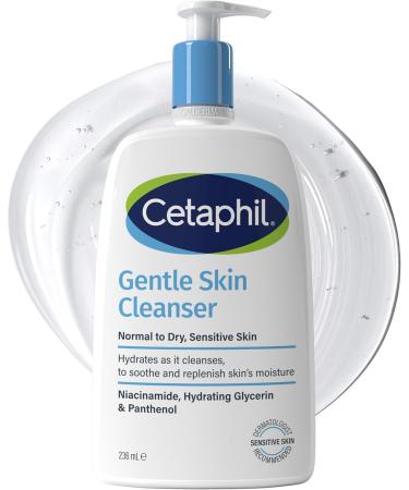 Cetaphil Gentle Skin Cleanser 236ml Face & Body Wash For Normal To Dry Sensitive Skin With Niacinamide & Glycerin Soap Free - Buy Online on GoSupps.com