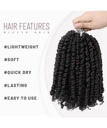 10 Inch Pre-Twisted Passion Twist Crochet Hair 7 Packs - Short Pre-looped Braids in 1B Natural Black - Pack of 7 - Buy Online on GoSupps.com