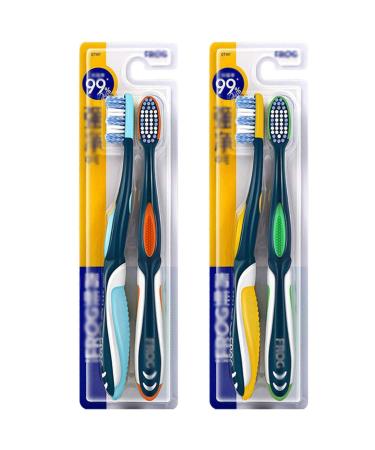Zumaha loose toothbrush with easily gripping handle hand toothbrush for men portable and independent packaged pack with 4 travel toothbrushes clean 1 piece (1 Pack)
