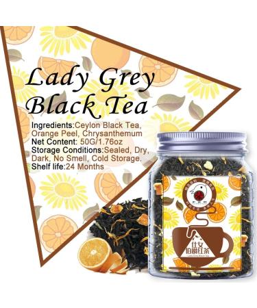 Plant Gift Lady Gray Black Tea Ceylon Black Tea Peel Orange Chrysanthemum Fruit Hot and Iced Tea Natural Flavored Loose Leaf 50g/1.76oz - Buy Online on GoSupps.com