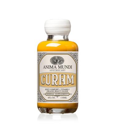 Anima Mundi Apothecary Curam Organic Beauty Elixir - Liquid Turmeric Tincture - Adaptogenic Herbal Tincture with Organic Turmeric Root Extract - Add to Tea Coffee Smoothies & More (4oz / 118ml) 4 Ounce (Pack of 1)