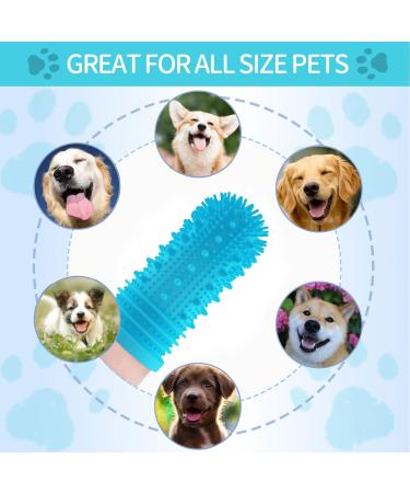Dog Toothbrush 2 Pack Dog Finger Toothbrush for Dogs Cat Puppy Dental Care&Freshen Breathe Silicone Full Surrounded Bristles Dog Tooth Brush Reusable with Box Easy Dog Teeth Cleaning(Blue+Pink) Blue& Pink - Buy Online on GoSupps.com