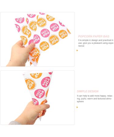 HOMSFOU 50pcs Popcorn Bag Candy Bags Disposable Food Storage Bags Pastry Bags Cookies Bags Disposable Popcorn Boxes Party Gift Mini Gift Bags Treat Cone Bags Child Cardboard Paper Snack 20X15.5CM As Shown - Buy Online on GoSupps.com