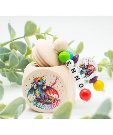 Colorful Dragon Milk Tooth Box - Personalized Keepsake for Boys & Girls - Buy Online on GoSupps.com