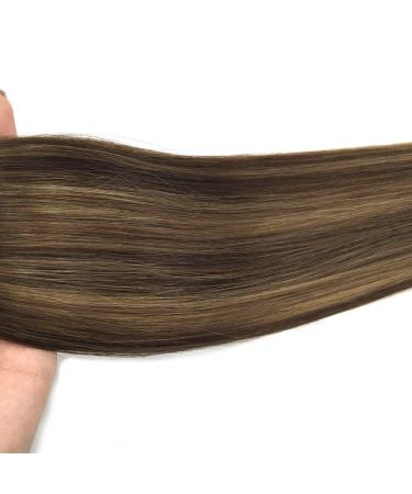 GOO GOO Tape in Hair Extensions 18 Chocolate Brown to Caramel Blonde Remy Human Hair Balayage 20pcs 50g - Seamless Straight Real Hair Extensions - Buy Online on GoSupps.com