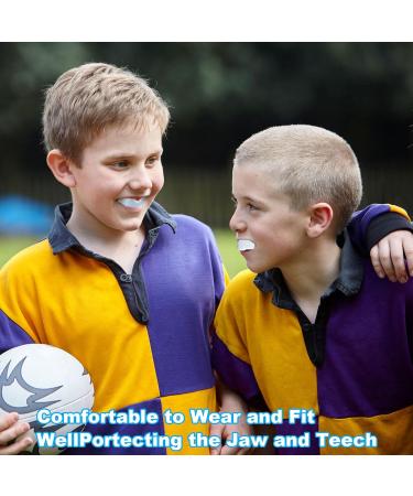 Xnivuis Sports Tooth Protection - 2 Pack Mouthguards for Kids & Adults - Ideal for Boxing Rugby Martial Arts Hockey - Includes Portable Hygiene Box - Black & White White & Blue - Buy Online on GoSupps.com